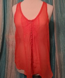 Aerie coral / orange sheer tank - medium - oversized fit